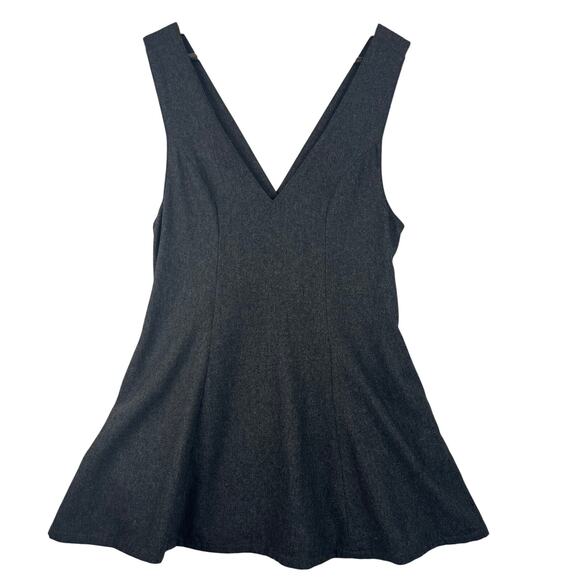 Free People Dresses & Skirts - Free People Fit & Flare Jumper WMNS 4 Charcoal Gray Sleeveless V-Neck Wool Blend
